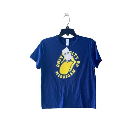 GAME University of Michigan “Rolling Stones Tongue” Women’s T Shirt Size L, UOFM - Picture 1 of 3